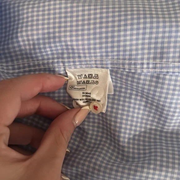 Tommy Hilfiger Men's Slim Fit Non Iron Gingham Dress Shirt -Size M - Picture 8 of 11